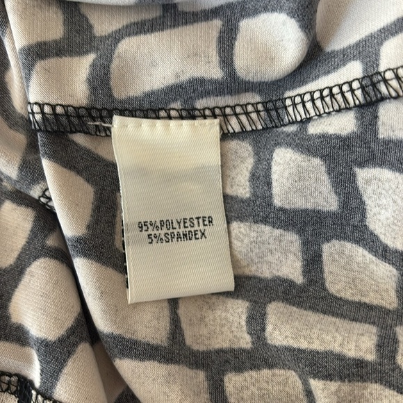 Kenneth Cole 3X Sleeveless Gathered Front Fitted Midi Dress Black Tan Print NWT - Picture 5 of 11